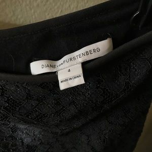 Diane Von Furstenberg Black Lace Pencil Skirt